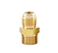 Adaptateur en laiton Raccord de tuyau en laiton for climatiseur, 1/8", 1/4", 3/8", 1/2", 3/4", 1" NPT BSP mâle femelle 1/8-3/4" SAE Flare Tube OD Mamelon(BSP Male,1L4 INCH_1/4")