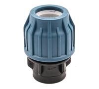 Adaptateur en polypropylène avec filetage intérieur pour tuyau PE 25mm x 3/4" - raccord à compression pour eau potable, 16 bar, cert. DVGW/KIWA/WRAS