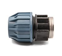 Adaptateur en polypropylène avec filetage intérieur pour tuyau PE 32mm x 5/4" - raccord à compression pour eau potable, 16 bar, cert. DVGW/KIWA/WRAS