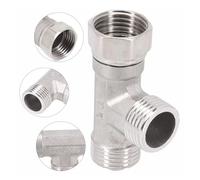 Adaptateur en T 3 voies G1/2 for robinet de douche de salle de bain, répartiteur d'eau, buse de pulvérisation en acier inoxydable 304