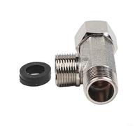 Adaptateur en T à trois ports en laiton conçu pour les applications de bidet utilisant des interfaces de tuyau filetées de 7/8", 3/8" et 1/2" (3/8)