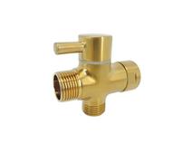 Adaptateur en T for robinet d'eau, robinet à 3 voies en acier inoxydable plaqué or, inverseur séparateur en laiton, pomme de douche de toilette Tee B4(G1 2)