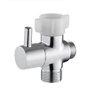 Adaptateur en T pour bidet 3 voies en laiton avec vannes d'arrêt WC séparateur d'eau séparateur d'eau répartiteur pour toilettes à main Adaptateur en T avec verrouillage