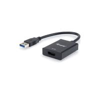 Adaptateur Equip 133385 USB 3.2 Gen 1 vers HDMI 1.3, résolution 1920x1080 @ 60Hz, Windows, macOS, câble 0.25m, boîtier ABS noir.