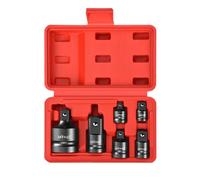 Adaptateur et réducteur de douilles à chocs 1/4 3/8 1/2 3/4, avec étui de rangement, Kit de Conversion de clé à chocs, jeu de réducteurs de douilles, mécanicien 6pcs