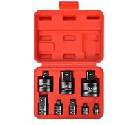 Adaptateur et réducteur de douilles à chocs 1/4 3/8 1/2 3/4, avec étui de rangement, Kit de Conversion de clé à chocs, jeu de réducteurs de douilles, mécanicien 8pcs