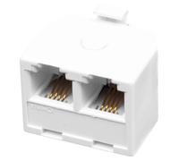 Adaptateur et répartiteur téléphonique mural modulaire 2 voies 6P4C RJ11