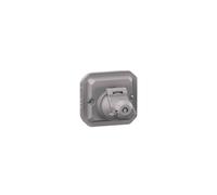Adaptateur étanche Plexo IP44 fiche engagée pour prise RJ45 Mosaic - finition gris - 069581L - Legrand