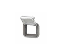 Adaptateur étanche Plexo IP55 pour fonction Mosaic - finition gris à volet transparent - 069580L - Legrand