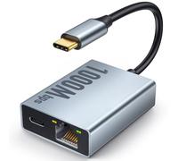 Adaptateur Ethernet 1000 Mbps pour Chromecast avec Google TV, ELECTOP USB Type C vers RJ45 Gigabit Ethernet Adaptateur réseau compatible avec Google TV Chromecast HD/4K et autres clés TV en streaming