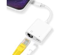 Adaptateur Ethernet 2 En 1 Light-Ning Vers Rj45 10Mbps/100Mbps Avec Port De Charge, Compatible Iphone/Ipad/Ipod, Rapide Et Stable Pour Les Jeux Ligne La Vidéo[HDM5235434]