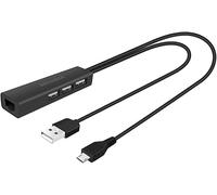 Adaptateur Ethernet 4 en 1 et 3 ports USB OTG pour Fire TV Stick 4K/Chromecast/Google Home Mini/Raspberry Pi Zero et autres clés TV en streaming, câble micro USB OTG avec adaptateur réseau alimenté