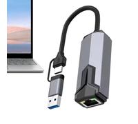 Adaptateur Ethernet 5G | Périphérique réseau USB compact, Internet rapide et fiable, délai minimal | Construction en polymère gris, compatibilité multi-appareils | Jeux Streaming Travail à distance Ré