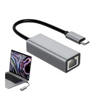 Adaptateur Ethernet - Aluminium, 2.32x1.02x0.67in Adaptateur Réseau Compact Et Sans Pilote | Connexion Filaire Stable De Cas Robuste, Adaptateur USB Type C To LAN Pour Ordinateur Portable, Tablette