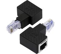Adaptateur Ethernet Cat5E/Cat6 Rj45¿Pack De 2 Adaptateur Ethernet Rj45/8P8C Mâle À Femelle À Angle Droit À 90 Degrés Prenant En Charge Cat6/Cat5E (Haut)
