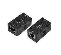 Adaptateur Ethernet d'injecteur POE, Module d'alimentation Haute Performance pour caméra IP réseau Blanc Noir 2 pièces (Noire)