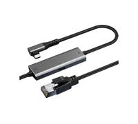 Adaptateur Ethernet Gigabit 1000 Mbit/S, Carte Réseau Type-C Vers RJ45, Convertisseur Ethernet Gigabit à Angle Droit 1000 Mbit/S, 2 Mètres.