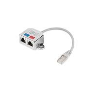 lanberg AD 0026 S RJ45 vers fiche Femelle RJ45 2 x répartiteur Fast Ethernet Adaptateur T Gris