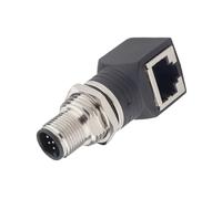 Adaptateur Ethernet M12 vers RJ45 femelle, extension, 4 cœurs, type D, 8 cœurs, type X, type A, étanche(M12 revolution to RJ45 bend 8 core)