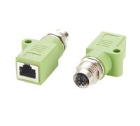 Adaptateur Ethernet M12 X Code 8 broches femelle vers RJ45, connecteur circulaire de prise de passage sur panneau blindé IP67