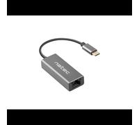Adaptateur Ethernet NATEC NNC-1925, USB 3.2 Gen 1 Type-C, RJ-45, 100/1000 Mbit/s, Compatible Windows, Dimensions 24x60x14mm, Gris