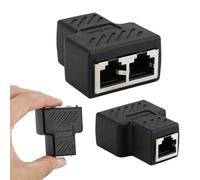 Adaptateur Ethernet noir, séparateur d'extension de câble Lan pour connexion Internet Cat5 RJ45 coupleur de Contact prise modulaire 1 pièce