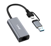 Adaptateur Ethernet RJ45 1Gbps vers USB-C Et USB Plug And Play LinQ Noir