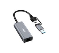 Adaptateur Ethernet RJ45 1Gbps vers USB-C Et USB Plug And Play Noir