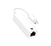 Adaptateur Ethernet RJ45 vers Lightning iPhone et iPad Débit 100 Mbps Blanc