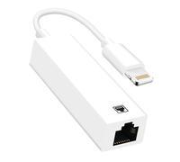 Adaptateur Ethernet RJ45 vers Lightning iPhone et iPad Débit 100 Mbps Blanc