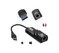 Adaptateur Ethernet USB 3.0 - GENERIQUE - RJ45 - 3 ports USB 3.0 - Gigabit - 10/100/1000Mbps