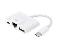 Adaptateur Ethernet USB C, Carte réseau de Type C vers RJ45, dongle réseau Filaire Rechargeable par USB avec Une Vitesse Rapide de 90 Mbps pour Ordinateurs, tablettes, téléphones,