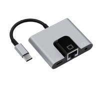 Adaptateur Ethernet USB C, station d'accueil réseau à vitesse gigabit, prise audio de 3,5 mm, adaptateur de chargeur Ethernet de type C, prend en charge les appels vocaux | pour téléphone, voyage