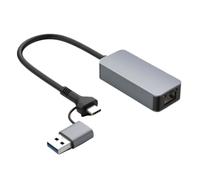 Adaptateur Ethernet USB C vers 5Gbps, convertisseur USB 3.0 vers Ethernet 2.5 Gigabit, Adaptateur réseau USB3.2 vers RJ45, Compatible avec Ordinateur Portable(2500Mbps 2-in-1)