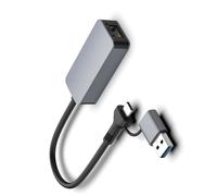 Adaptateur Ethernet USB de type C en métal 2500 Mbps Convertisseur Internet filaire pour jeux en streaming de fichiers volumineux en alliage d'aluminium convertisseur réseau USB