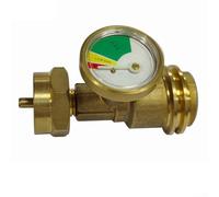 Adaptateur européen vers gaz avec manomètre, construction en laiton pour appareils QCC1, contrôle des niveaux de gaz, connexion serrée à la main sans outil, compatible avec 90 % des cylindres