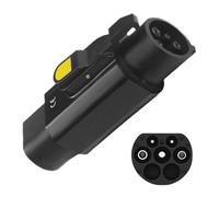 Adaptateur EV Type 2 vers Type 1, Adaptateur de Câble de Charge EV avec Clip, 32A Type 2 (IEC 62196) Mâle vers Type 1 (SAE J1772) Femelle Convertisseur de Chargeur de Véhicule Electrique