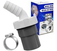 Adaptateur Evacuation Machine a Laver avec Sortie pour Tuyau Ø40 mm et Entrée Ø18-23 mm - Adaptateur Lave Vaisselle Inclut 1 Pièce Collier de Serrage Ø20-32 mm - Garantie de 10 Ans - MONTERAL