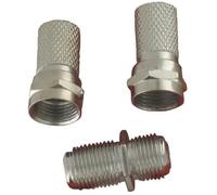 Legrand - Adaptateur "F" femelle pour fiche TV coaxiale - avec 2 fiches "F" mâles à visser