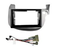 Adaptateur Façade 2 DIN 9 Pouces pour Fit pour Jazz 2008-2013 Kit Montage sur Tableau Bord Tableau Bord(Câble de Cadre argenté)