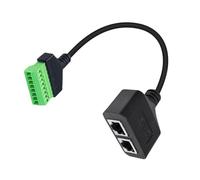 Adaptateur femelle 2 ports RJ45 8P8C 25 cm pour Ethernet Cat5/6/7 et extension de vidéosurveillance 1 Gbps à 10 Gbit/s Gigabit Ethernet