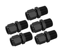 Adaptateur femelle 6AN vers mâle 3/8 NPT en alliage d'aluminium noir, 5 pièces, raccord de tuyau droit haute performance pour conduite de carburant, réservoir d'huile, pompe à eau