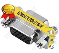Adaptateur femelle à femelle VGA chargeur coupleur de genre connecteur accessoire equipement ordinateur HD15 prise convertisseur