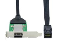 Adaptateur femelle externe Mini SAS HD SFF-8088 26P PCBA avec support à profil bas vers SFF-8643 12 Gbit/s 100 Ohm A