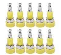Adaptateur Fiche Banane Femelle 2mm, 10 Pièces, Connecteur de Panneau Mini Bornier - Haute Qualité, Excellente Conductivité, Usage Universel Électronique et Industriel (Jaune)