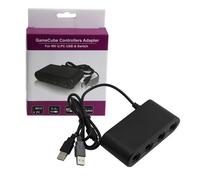 Adaptateur Filaire 4 Manettes GameCube pour Wii U, Switch ou PC Windows 7/8/10