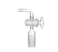 Adaptateur Gaz Vide Coudé 90 Degrés en Verre avec Robinet-29# Robinet Verre | Adaptateur Vide Coudé 90 Degrés Entrée Gaz Robinet PTFE Évaporateur Rotatif