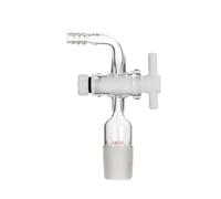 Adaptateur Gaz Vide Coudé 90 Degrés en Verre avec Robinet-34# Robinet PTFE | Adaptateur Vide Coudé 90 Degrés Entrée Gaz Robinet PTFE Évaporateur Rotatif