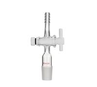 Adaptateur Gaz Vide Droit Coudé en Verre avec Robinet-24# Robinet PTFE | Adaptateur Gaz Vide Droit Coudé Buse Cannelée Étanche Analyste Chimique