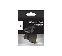 Adaptateur Gembird A-HDMI-DVI-3 : HDMI Mâle vers DVI Femelle, Contacts Or, Noir, 40x60x15mm, Conforme RoHS & ISO 9002